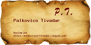 Palkovics Tivadar névjegykártya