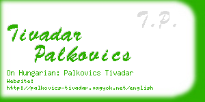 tivadar palkovics business card